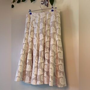 ISDA & CO Elegant‎ Cream Lace Skirt Cotton Linen & Silk size8